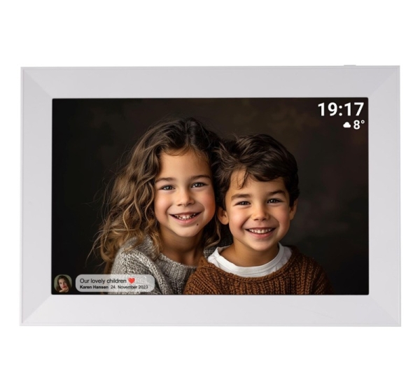 Denver PFF-1012 digital photo frame White 25.6 cm (10.1") Touchscreen Wi-Fi