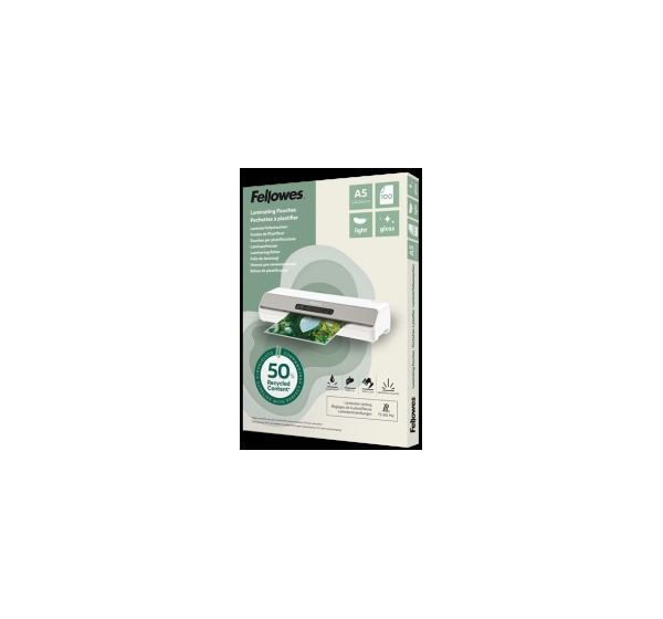 Laminēšanas plēves Fellowes Eco 100gab Gloss A5