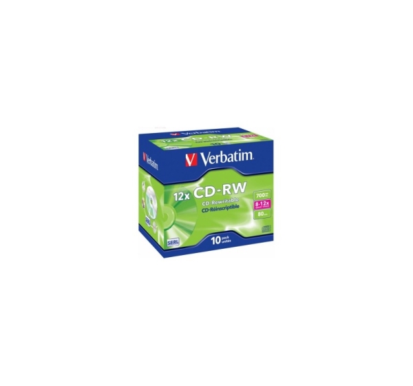 Matricas CD-RW SERL Verbatim 700MB 10x-12x 10 Pack Jewel