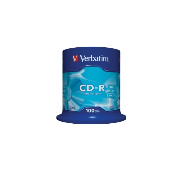 Matricas CD-R Verbatim 700MB 1x-52X Extra Protection, 100 Pack Spindle