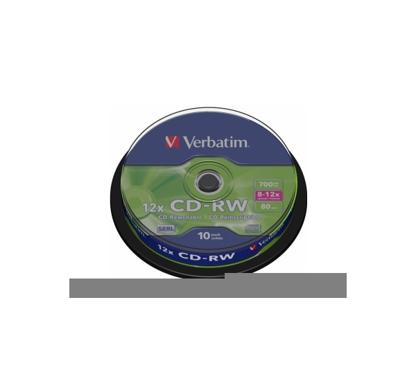 Matricas CD-RW SERL Verbatim 700MB 12x, 10 Pack Spindle