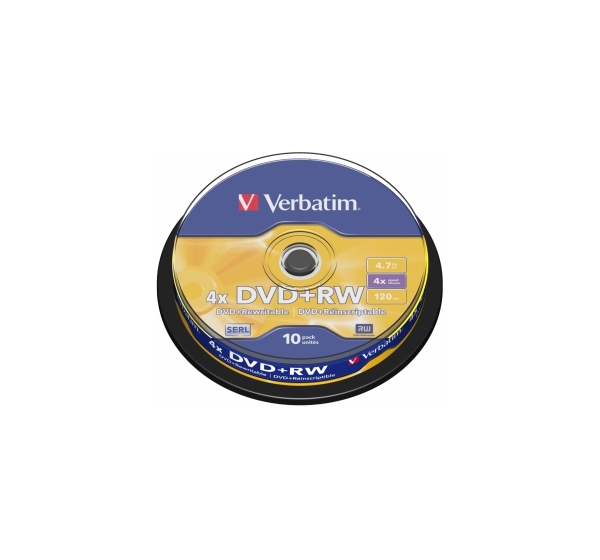 Matricas DVD+RW SERL Verbatim 4.7GB 4x 10 Pack Spindle