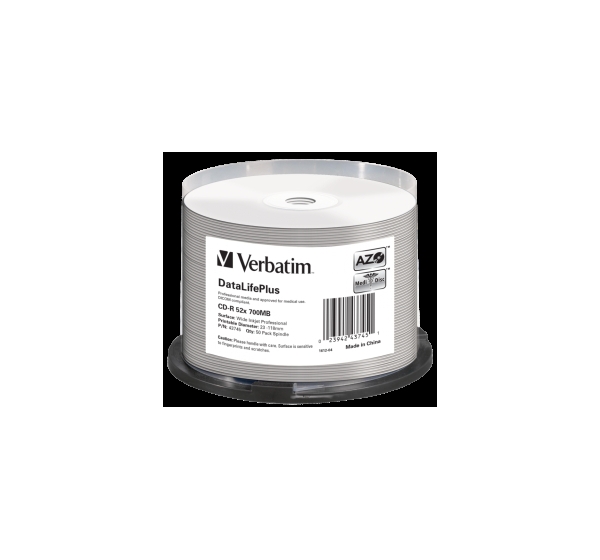 Matricas CD-R Verbatim 700MB 1x-52x DataLifePlus 50 Pack Spindle