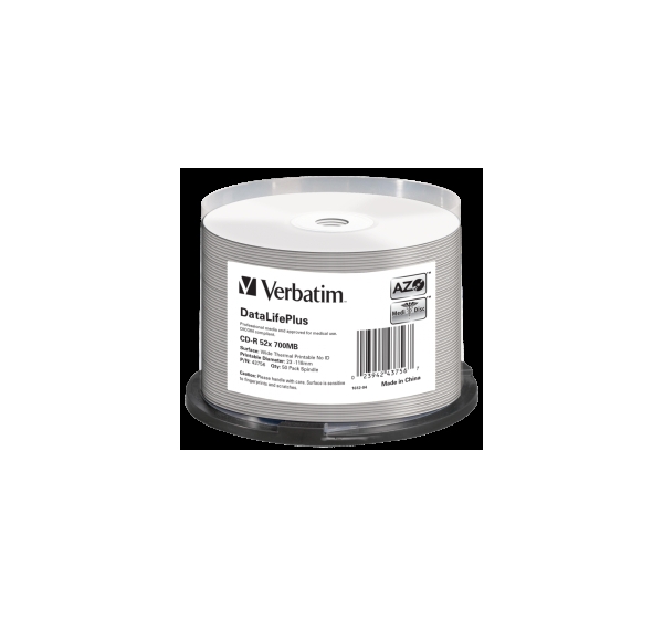Matricas CD-R Verbatim 700MB 1x-52x DataLifePlus No ID 50 Pack Spindle