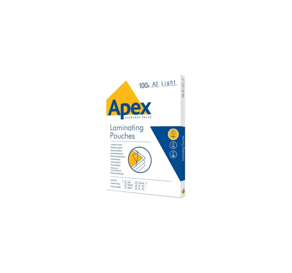 Laminēšanas plēve Fellowes APEX 100gab Glossy A3 LIGHT
