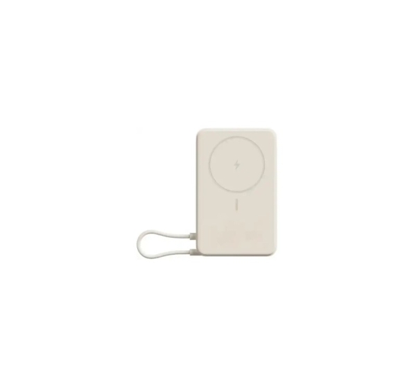 Ārēja baterija Xiaomi 10000mAh Bēšs Magnetic integrēts USB Type-C bezvadu