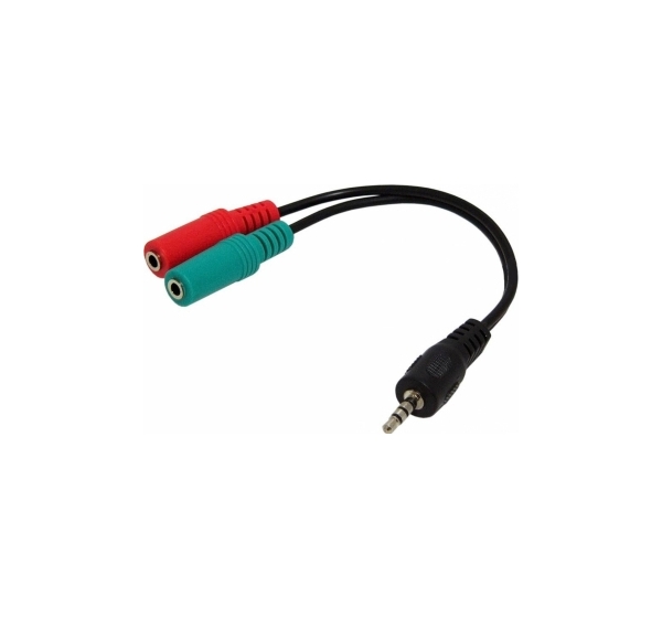 Kabelis Gembird 3.5 mm audio + microphone adapter Black