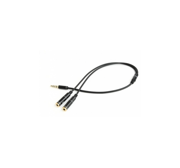 Gembird 3.5 mm audio + microphone adapter Metal