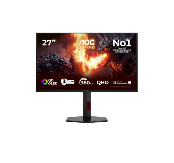 AOC G4 Q27G4SDR computer monitor 67.3 cm (26.5") 2560 x 1440 pixels Quad HD QD-OLED Black, Red