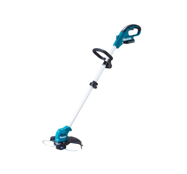 Makita UR100DWAE string trimmer with battery and charger