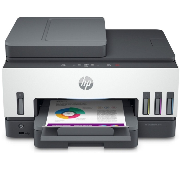 HP Smart Tank 7605 Wireless All-in-One Color Printer, Two-sided printing; Copier, Scanner