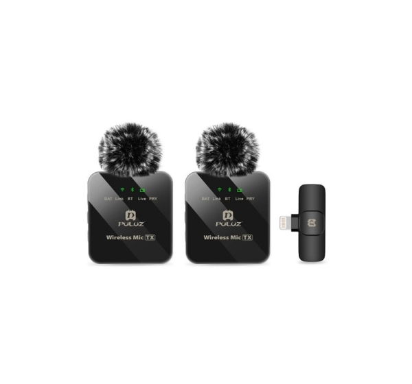Wireless Lavalier Dual Microphone for iPhone / iPad, 8-Pin Receiver
