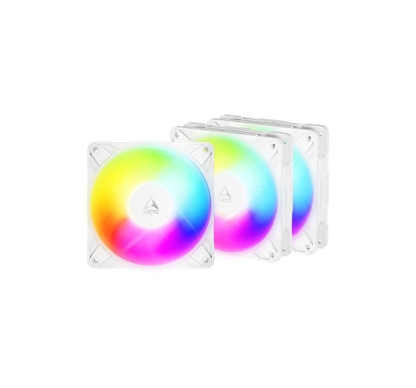 ARCTIC P12 PRO Reverse PWM PST A-RGB High-Performance Fans, 4-pin, 120mm, 3pcs (White)