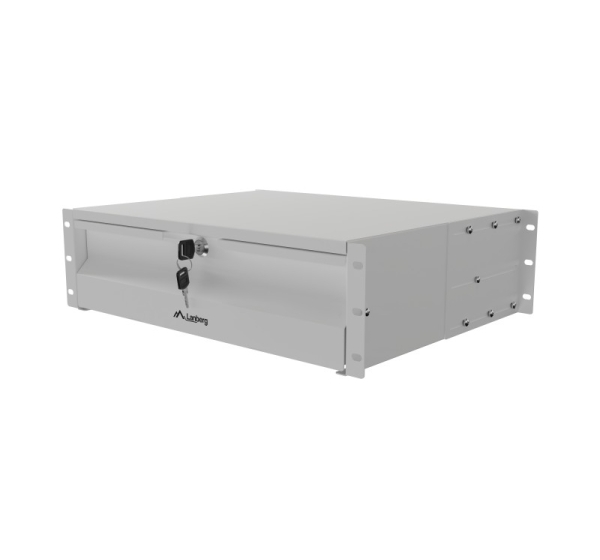 Lanberg AK-2003-S | 19" Drawer 3U, max load capacity up to 90 kg, 4 point assembly | 48.26 x 36 x 13.2 cm | Grey