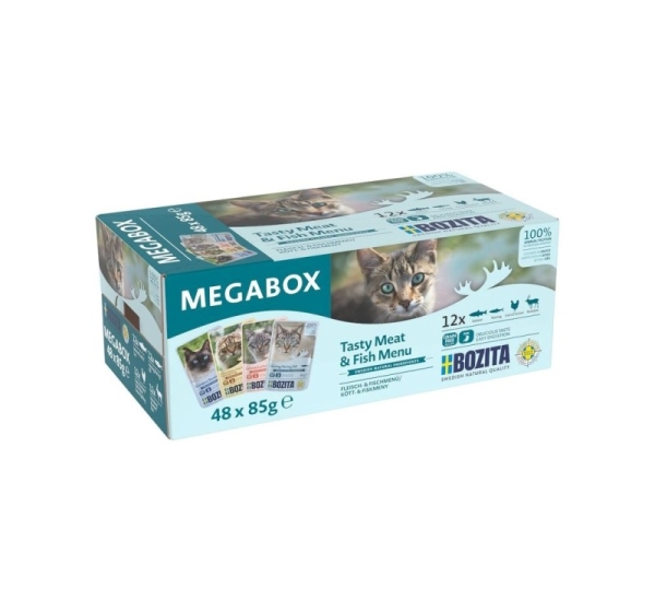 BOZITA chunks in sauce Mega Box - wet cat food - 48x85g