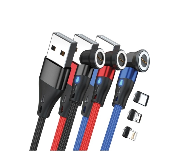 RealPower Magnetic cable 3 Amp Set,1m,3 Kabel mit Adaptern