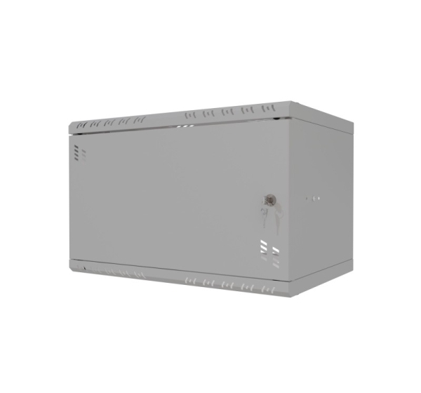Rack Cabinet 19" 6U, 350mm, Metal Door, Gray