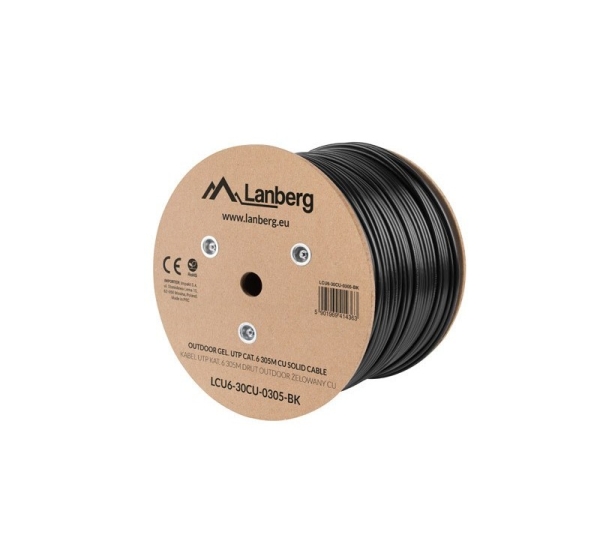 Lanberg LCU6-30CU-0305-BK networking cable Black 305 m Cat6 U/UTP (UTP)