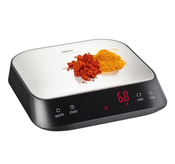 GEFU PREZISO Black, Stainless steel Countertop Rectangle Electronic kitchen scale