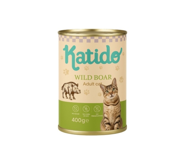 KATIDO Wild boar - wet cat food - 400g