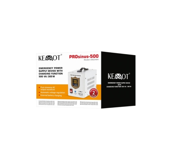 KEMOT PROsinus-500 emergency power supply – a pure sine wave inverter with a 12V charging function, 230V, 500VA/300W