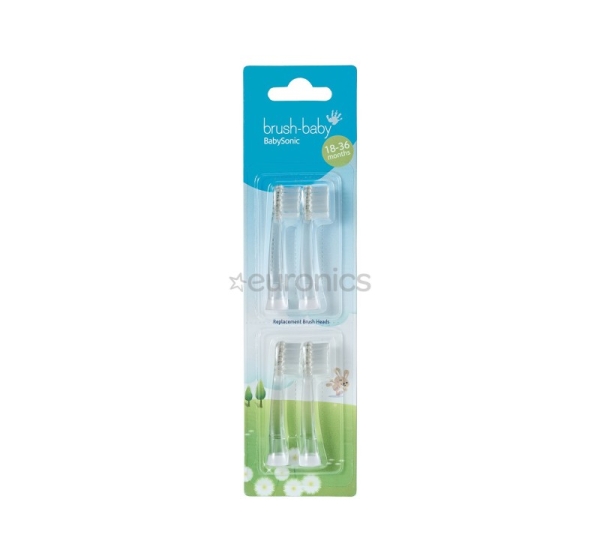 Babysonic, 18-36 months, 4 pieces, clear - Brush heads