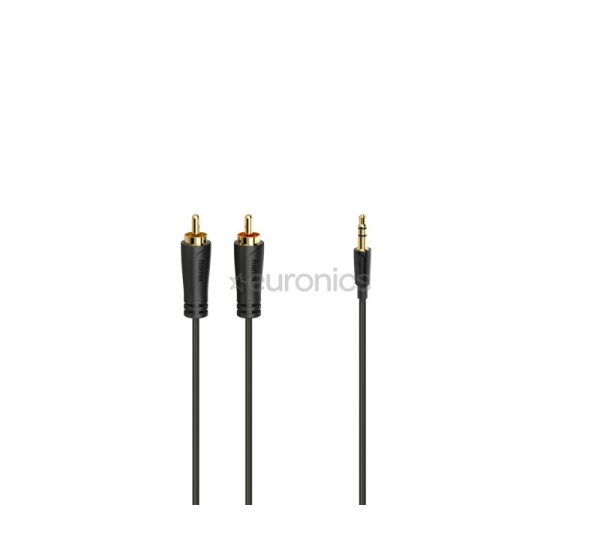 Hama Audio Cable, 3,5 мм - 2 RCA, позолоченный, 1,5 м, черный - Кабель