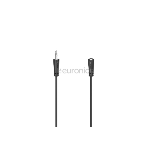 Hama Audio Extension Cable, 3.5mm spraudnis - 3.5mm ligzda, 1,5 m, melna - Vads