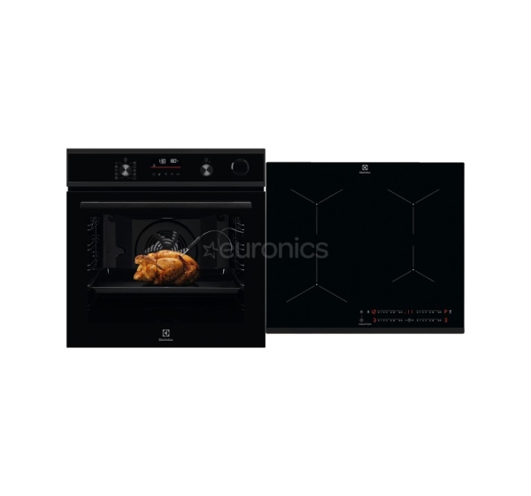 Electrolux SteamCrisp 700, 72 L, black - Built-in oven + induction hob