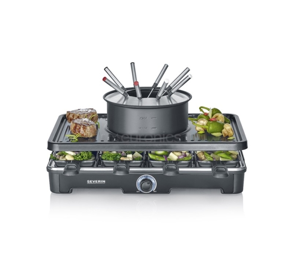 Severin, 1400 W, black - Raclette-Fondue combination