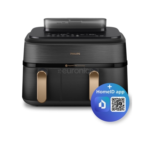 Philips Airfryer 5000 Dual Basket, 9 L, 2750 W, melna - Karstā gaisa friteris