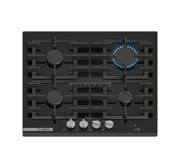 Bosch, Series 8, platums 59 cm, melna - Iebūvējama gāzes plīts virsma