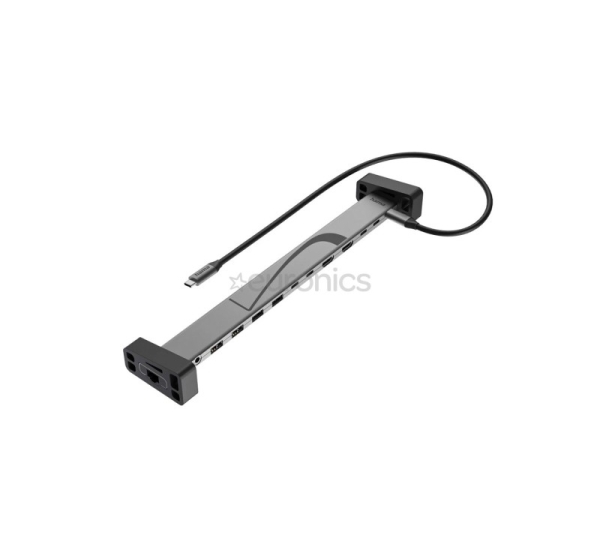 Hama Connect2Office, USB-C, 12 ports, 100 W, pelēka - Portatīvā datora dokstacija