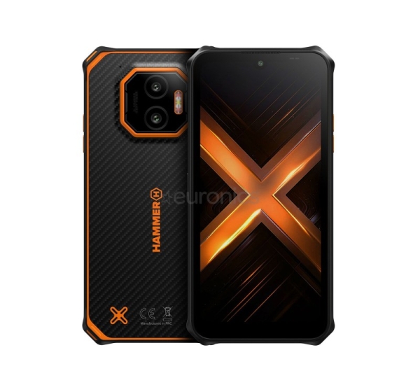 HAMMER Energy X2, 6GB, 128GB, melna/oranža - Viedtālrunis