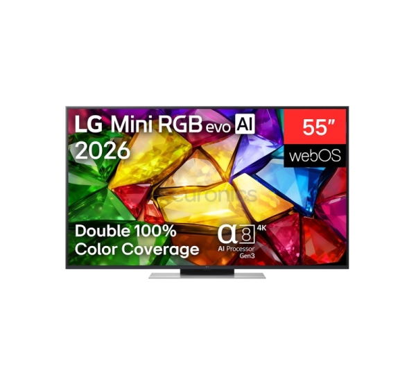 LG Mini RGB evo AI MRGB88, 55'', 4K UHD, Mini RGB, tumši pelēka - Televizors