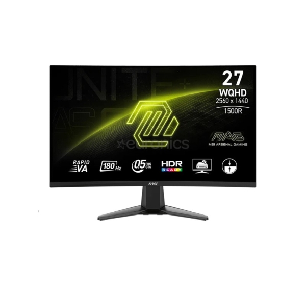 MSI MAG 27CQ6F, 27'', WQHD, Rapid VA, 180 Hz, izliekts, melna - Monitors