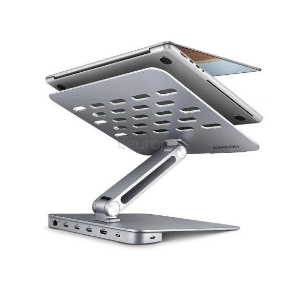 AXAGON Desk Mount HMC-STND USB-C 5Gbps Stand and Hub 7in1 Adjustable Height, Tilt 10-16 "