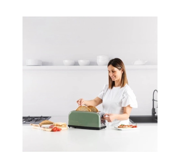 Taurus Vintage Olive-Coloured Toaster, 1500 W