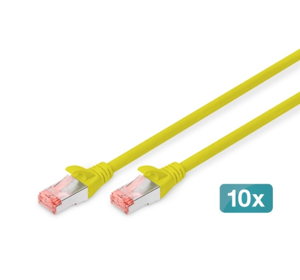 Digitus CAT 6 S/FTP patch cable, 10 pieces