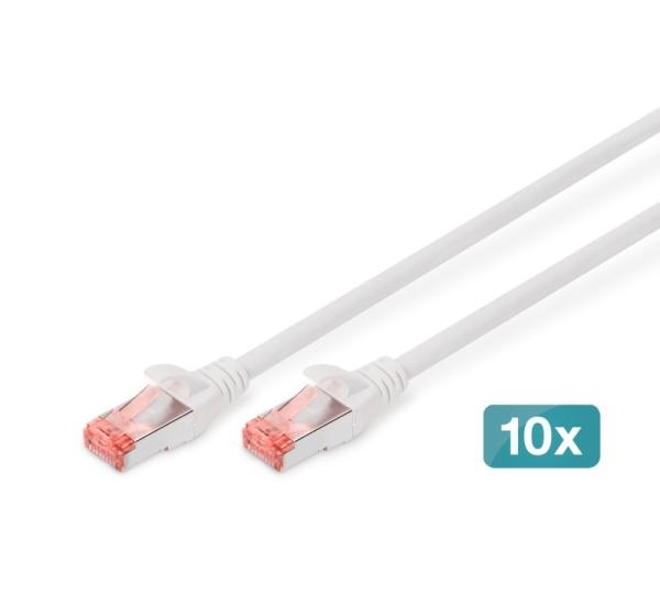 Digitus CAT 6 S/FTP patch cable, 10 pieces