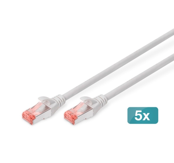 Digitus CAT 6 S/FTP patch cable, 5 pieces