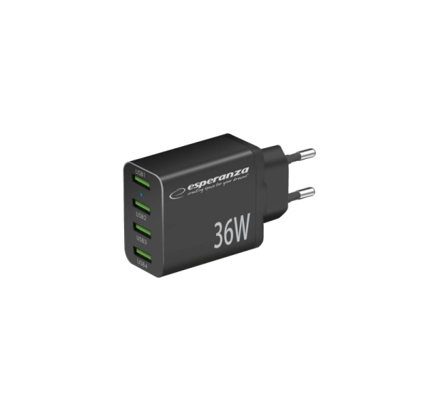 Esperanza EZC107K mains charger 36W Black