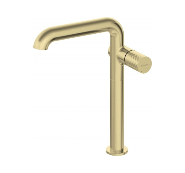 High basin faucet with rectangular spout