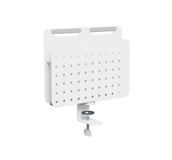 Activejet APB-006W desk organiser – rotating perforated board with vertical organiser, grey and white