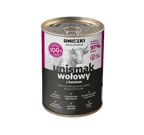UNISZKI UNIsmak beef with sweet potato - wet dog food - 400g