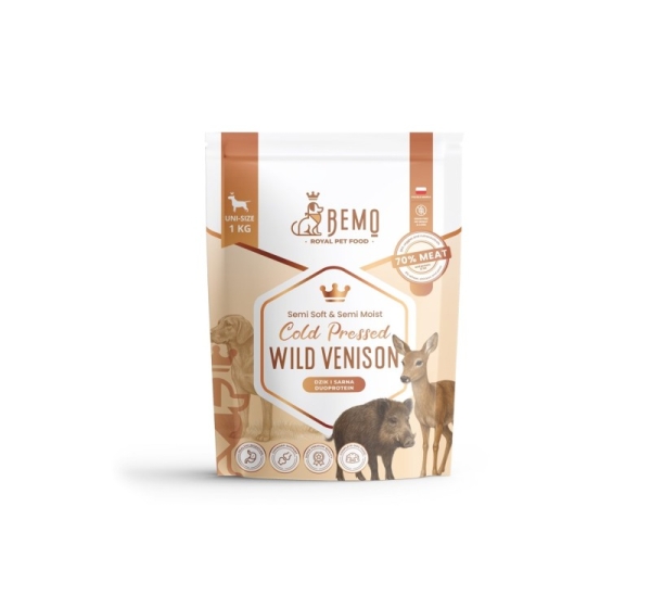 BEMO Cold Pressed Wild Venison - dry dog food - 1kg