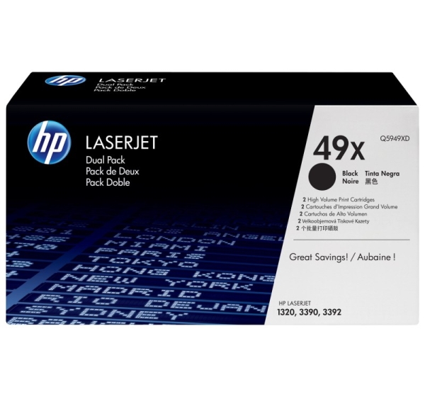 HP 49X toner cartridge 2 pc(s) Original Black