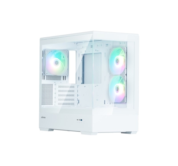 Zalman P30 V2, mATX Mini Tower PC Case, 3 x 120mm ARGB Fans, White