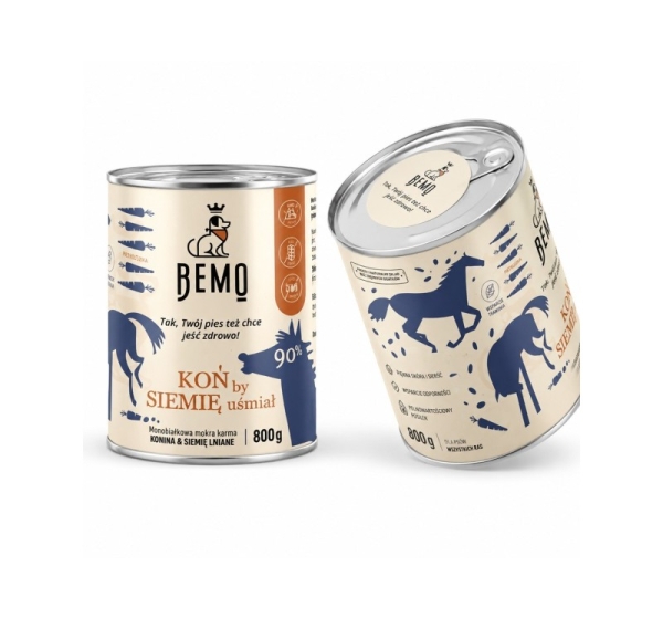 BEMO Koń by siemię uśmiał Mono - wet dog food - 800g
