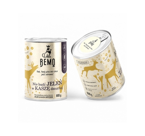 BEMO Nie bądź Jeleń w kaszę dmuchaj Mono - wet dog food - 800g